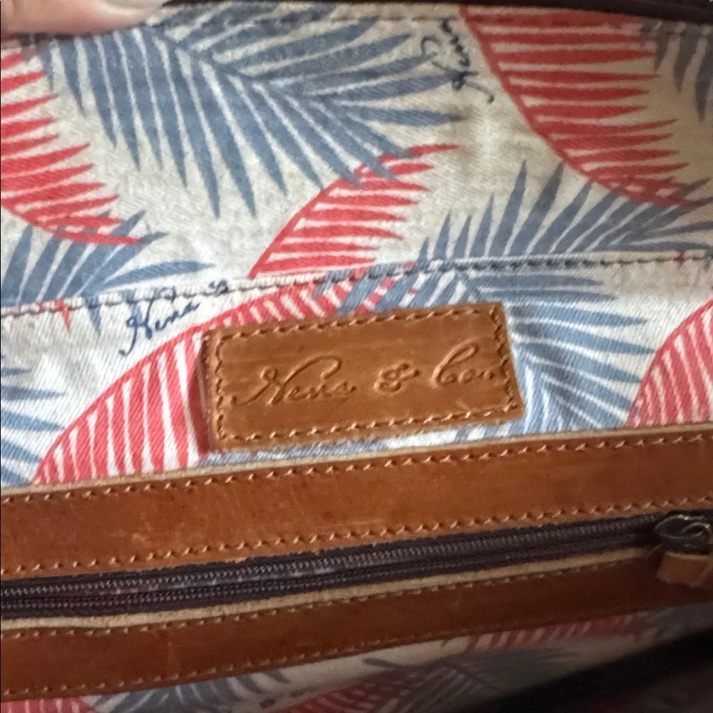 Nena & Co. Brown Leather & Multicolor Woven Backpack Satchel - Picture 10 of 13